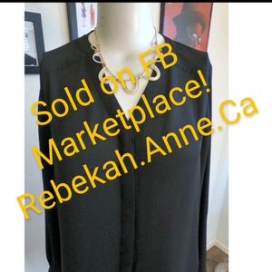 Apt 9 Button Up Convertible Notch Lapel Blouse